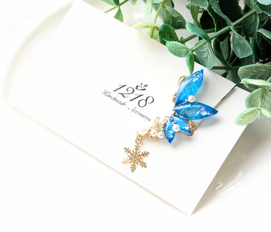 白銀に舞う雪の妖精　イヤーカフ