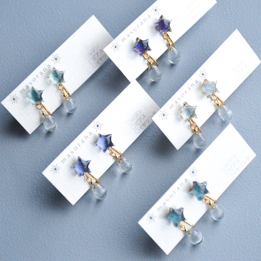 星空の夜の雫イヤリングorピアス