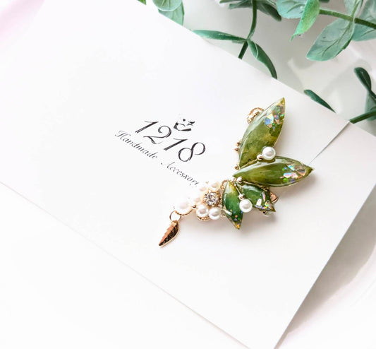 芽吹く若葉に歌う妖精　イヤーカフ