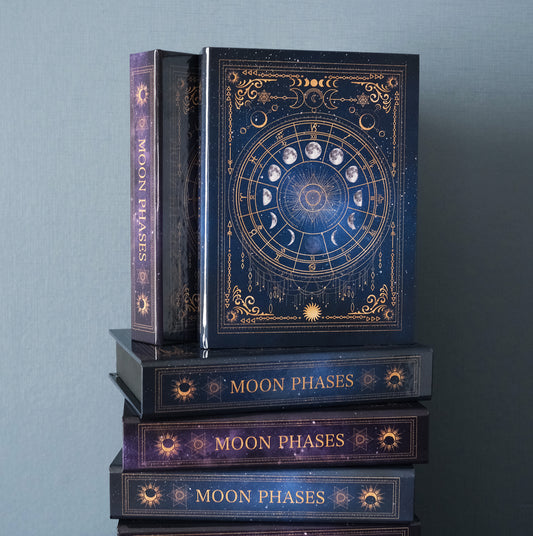 【小物入れ】魔法の本のようなブックボックス "月の満ち欠け・12星座"