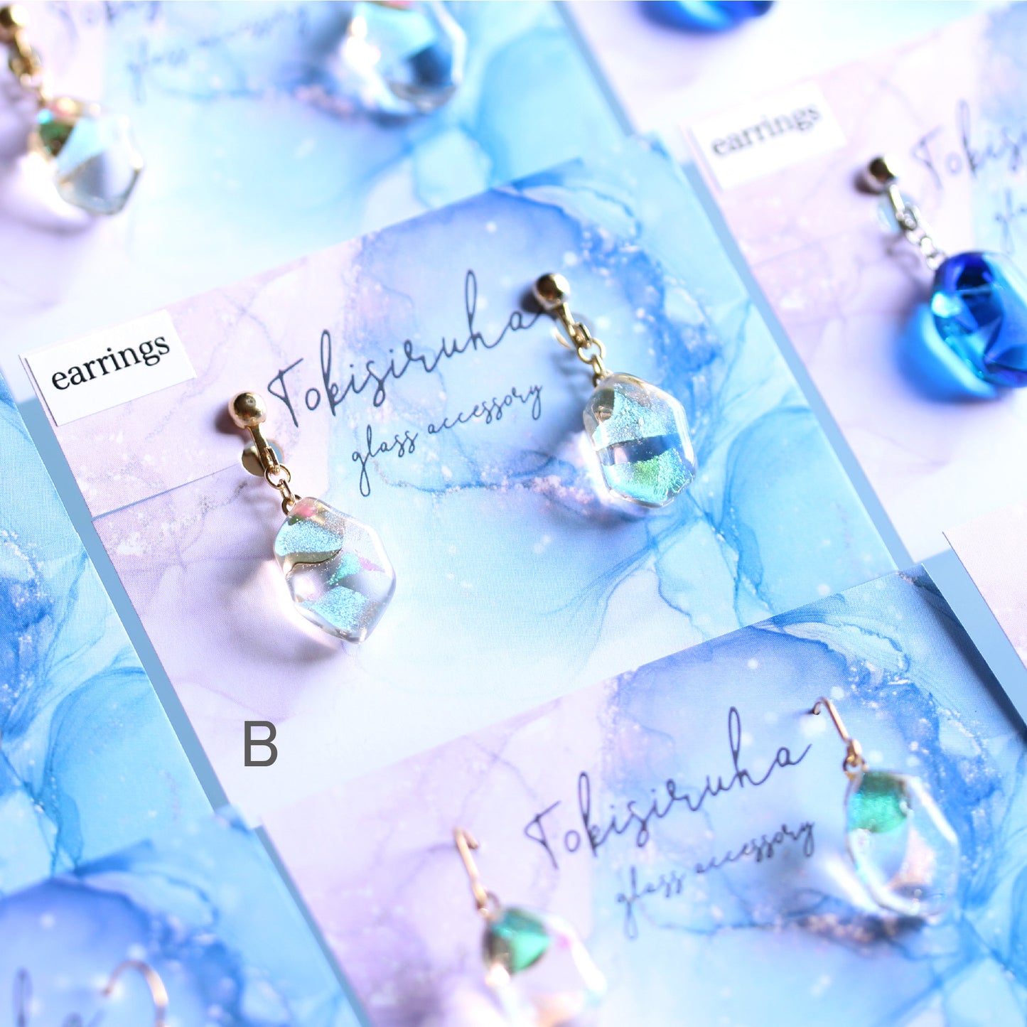 氷石glassの耳飾り ~透月/月下/心星~