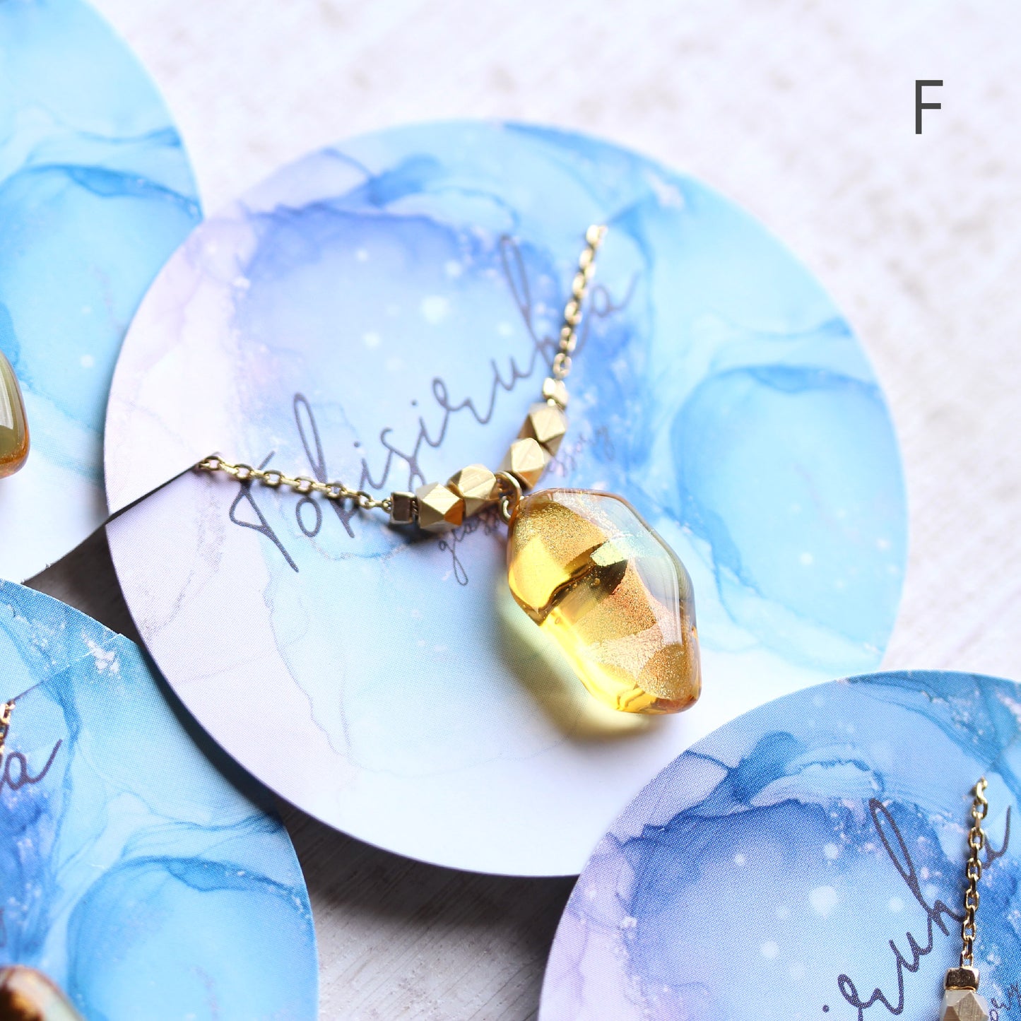 氷石glass ネックレス ~月下~