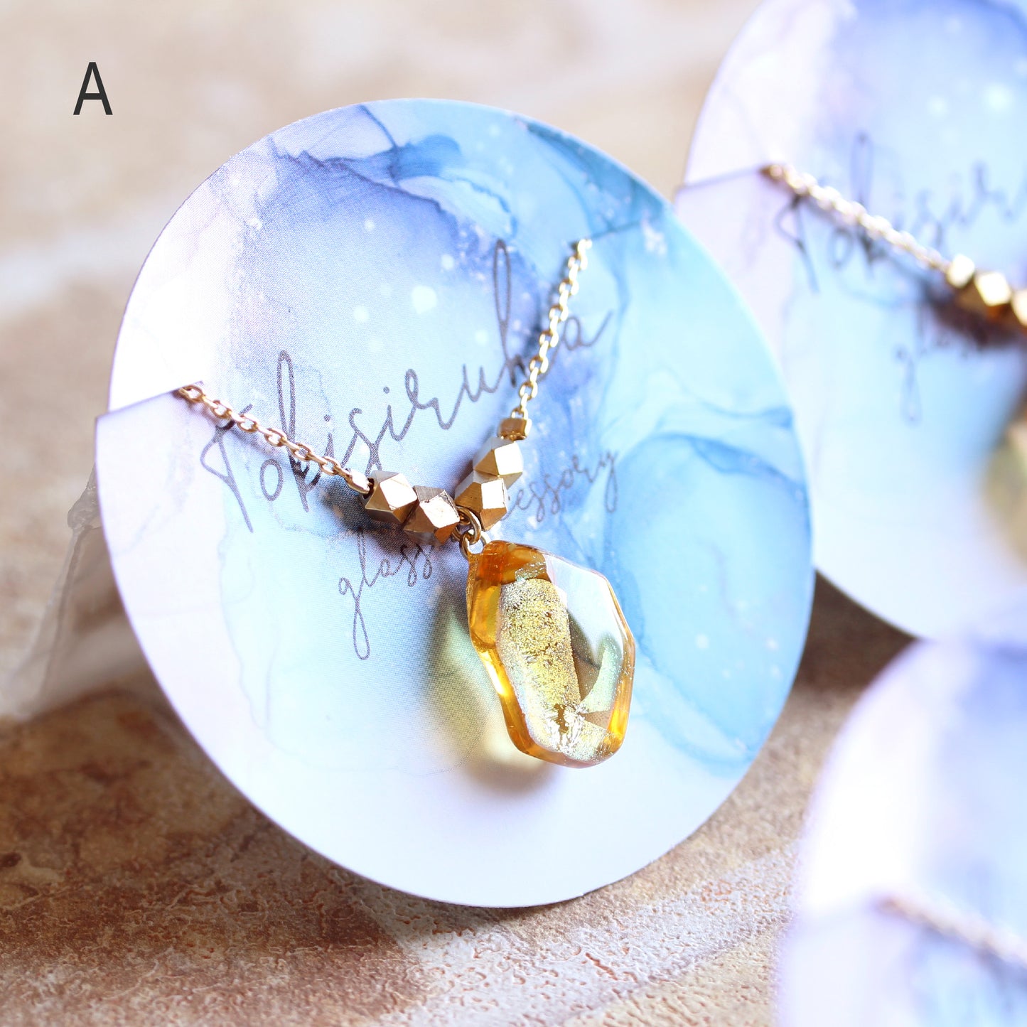 氷石glass ネックレス ~月下~