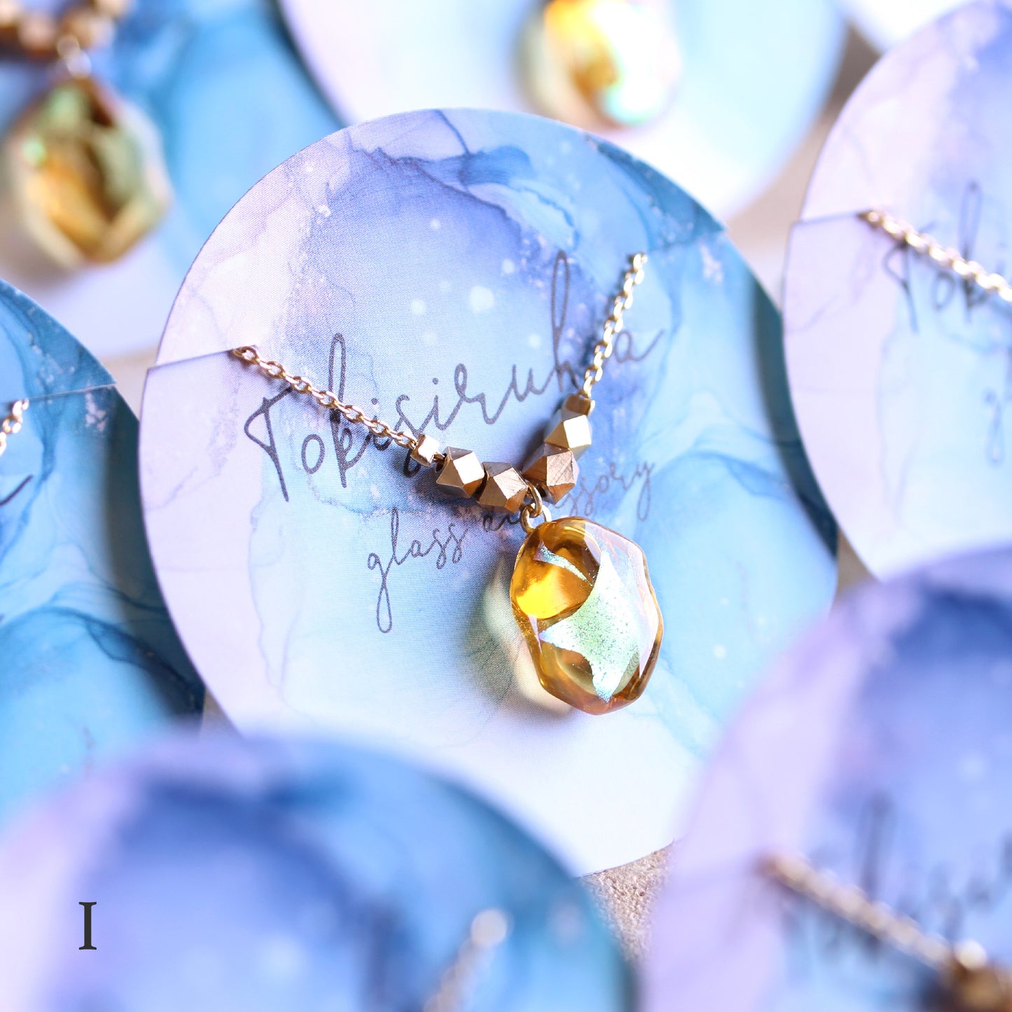 氷石glass ネックレス ~月下~