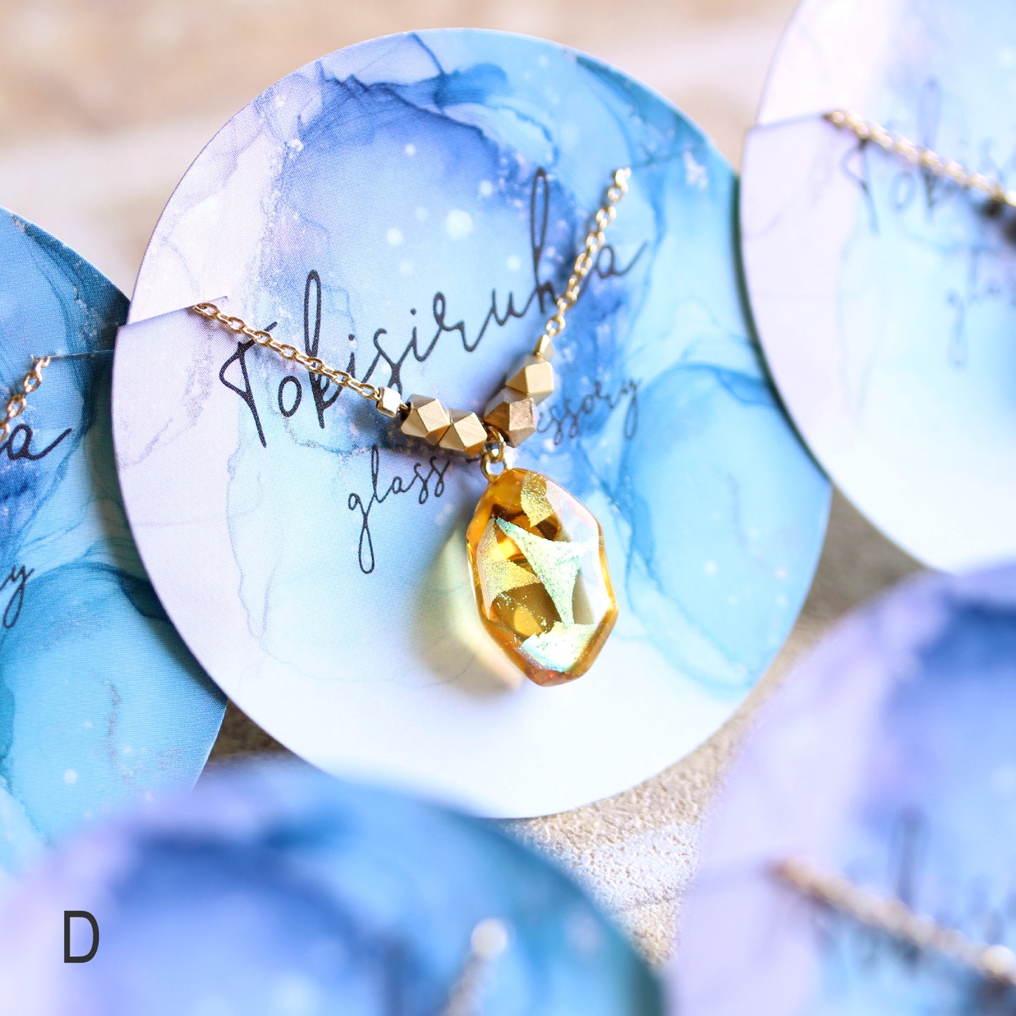 氷石glass ネックレス ~月下~