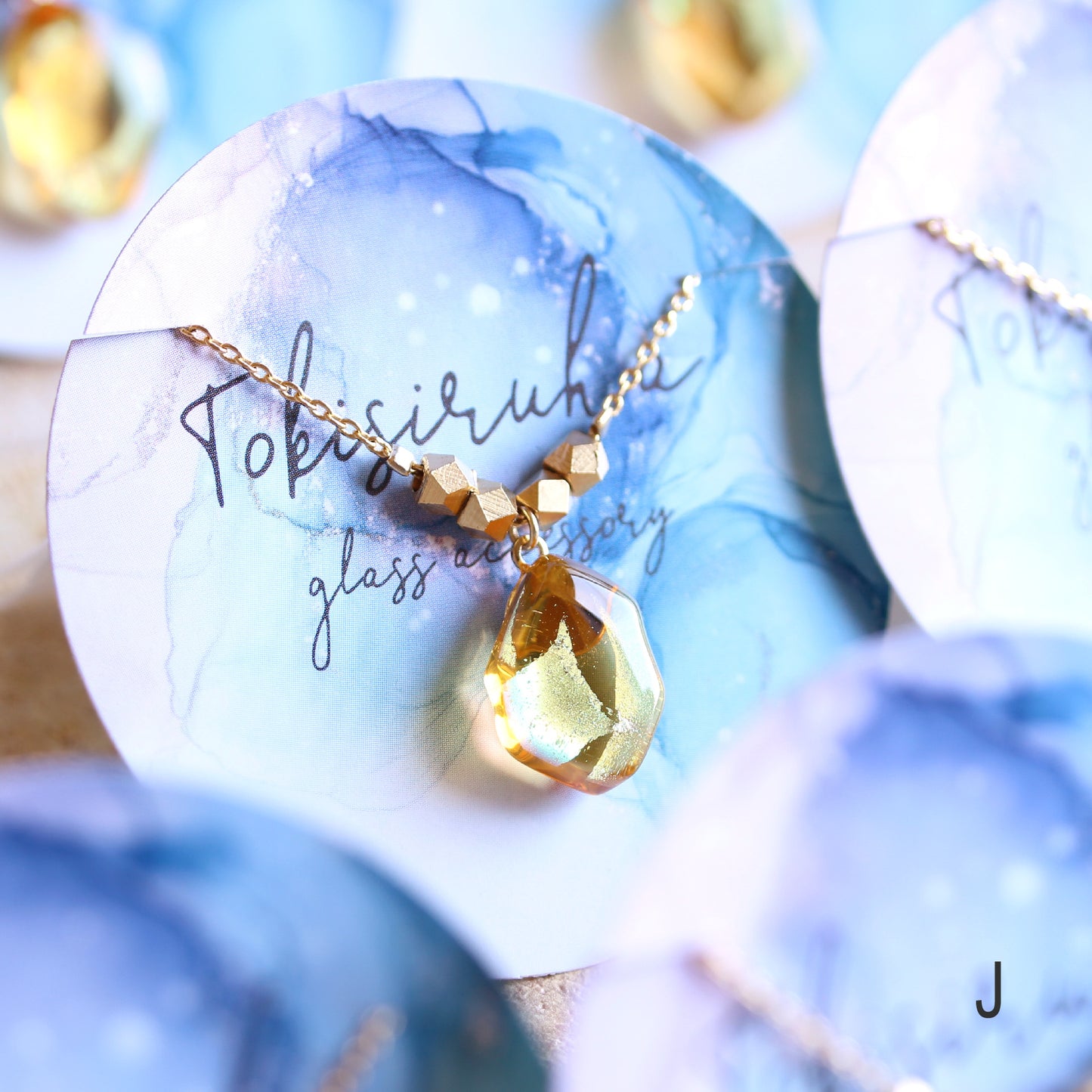 氷石glass ネックレス ~月下~