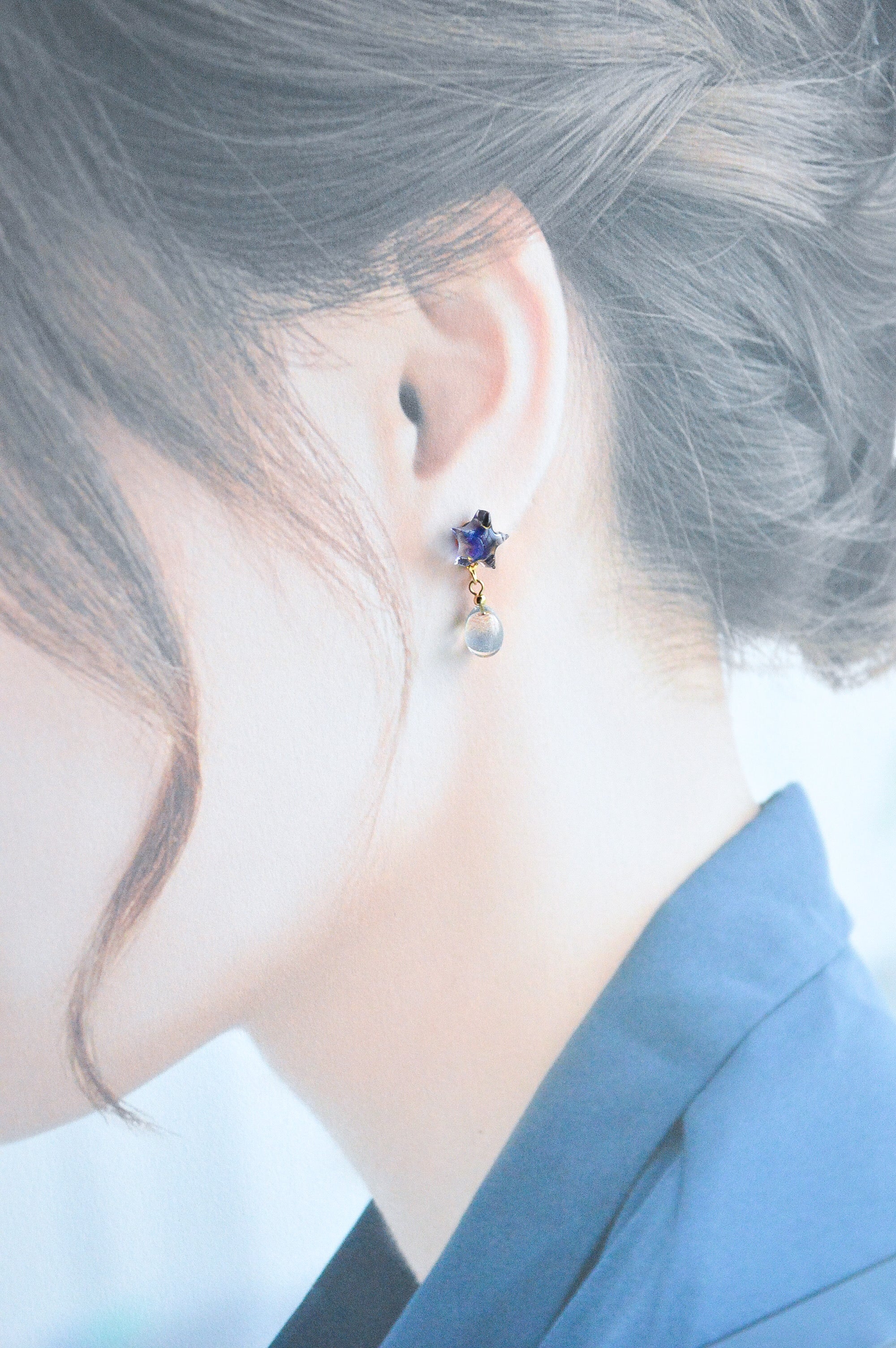 星空の夜の雫イヤリングorピアス – 宙フェス夜市