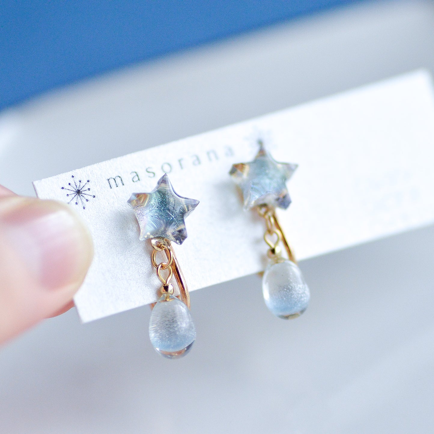 星空の夜の雫イヤリングorピアス