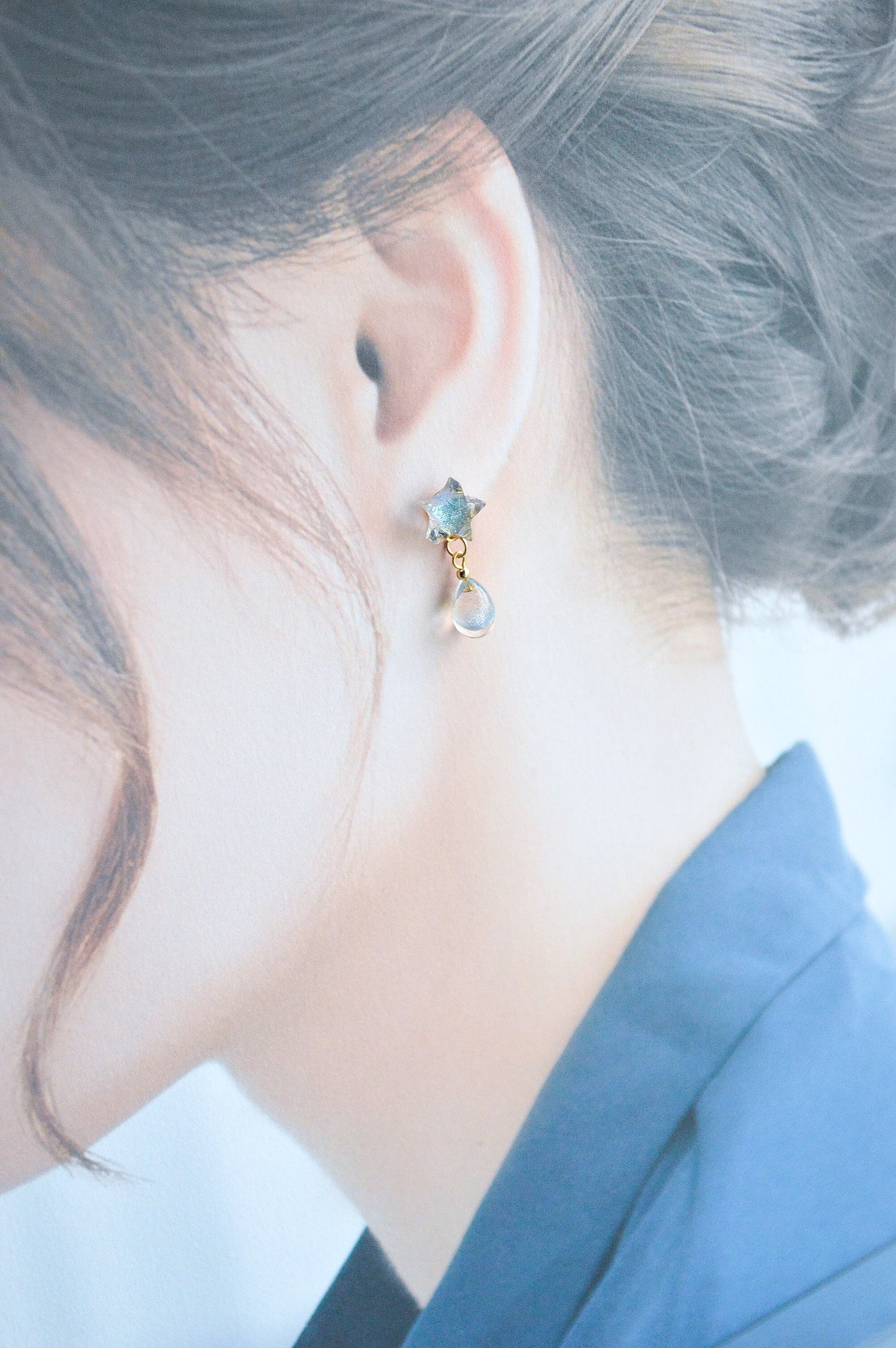 星空の夜の雫イヤリングorピアス