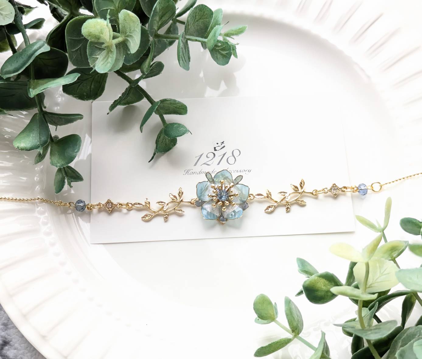 空を映した晴天の花　ブレスレット