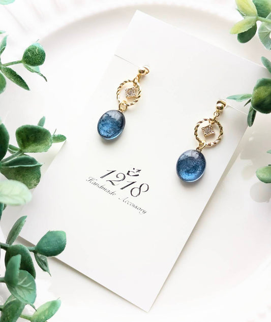 夜空の青とヒトツ星　イヤリング・ピアス