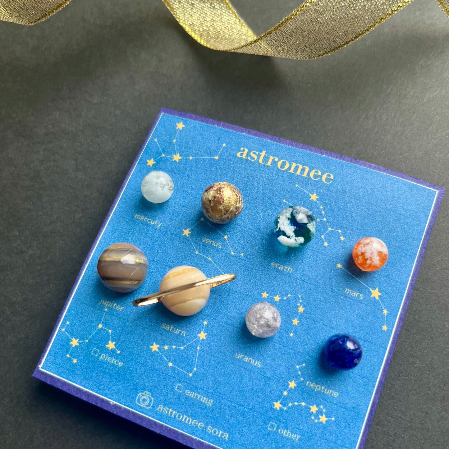 惑星標本ピアス/イヤリング　8個セット