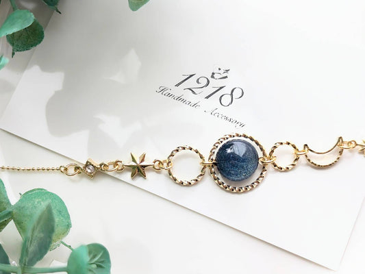 星空に輝く月　ブレスレット