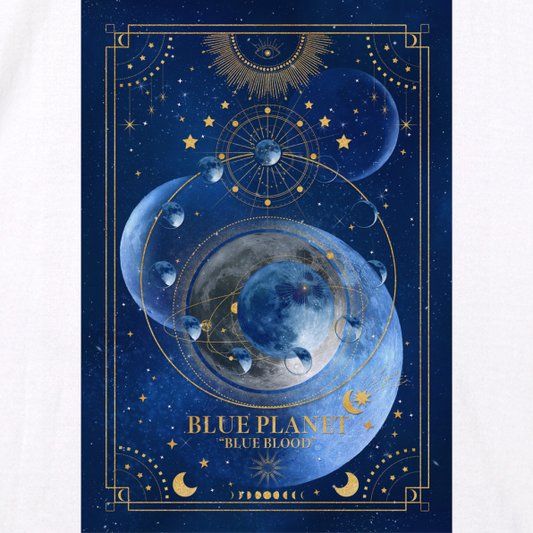 青の惑星 "BLUE PLANET" 2（black&white）男女兼用