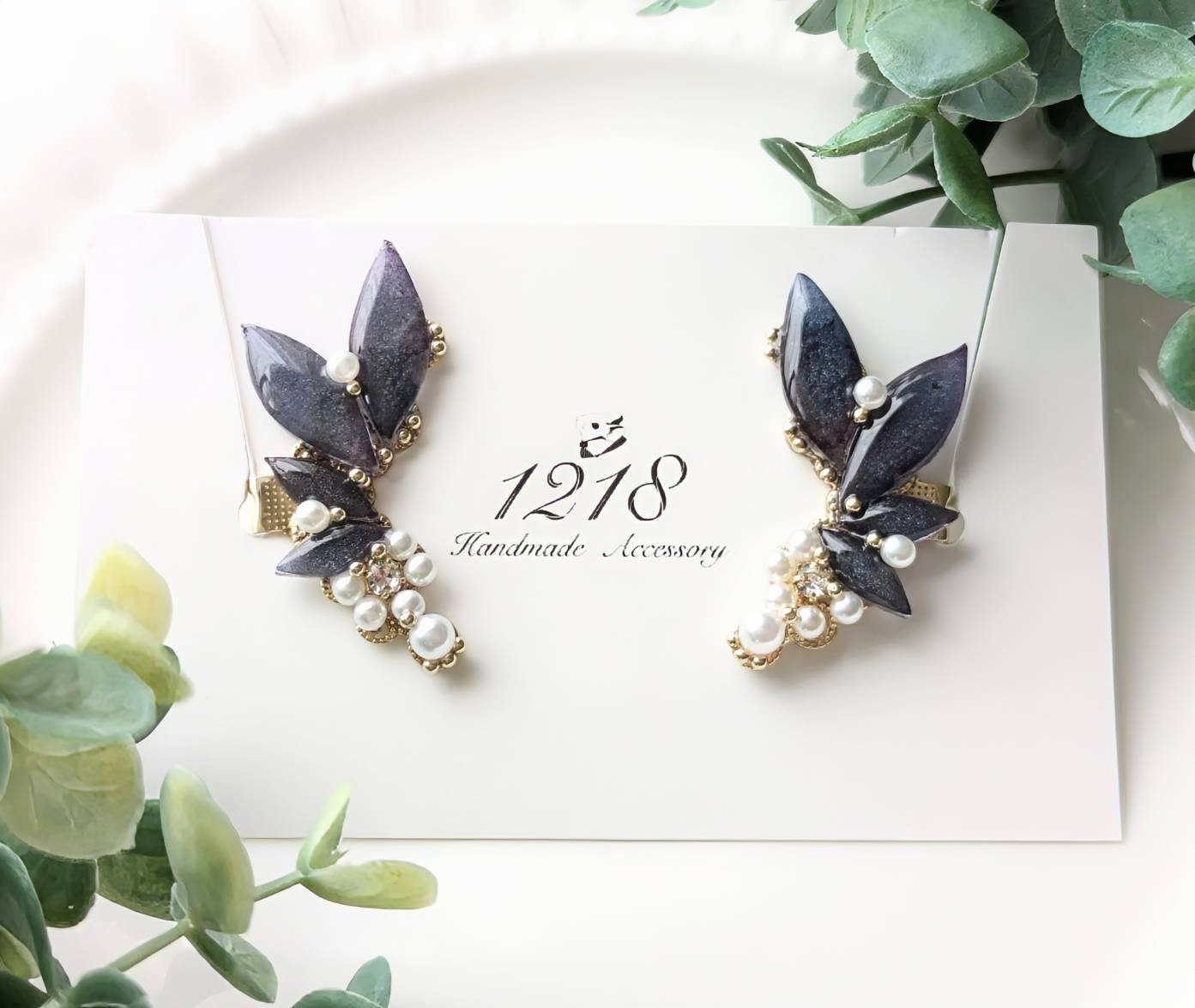 星夜に羽ばたく妖精の羽　イヤーカフ