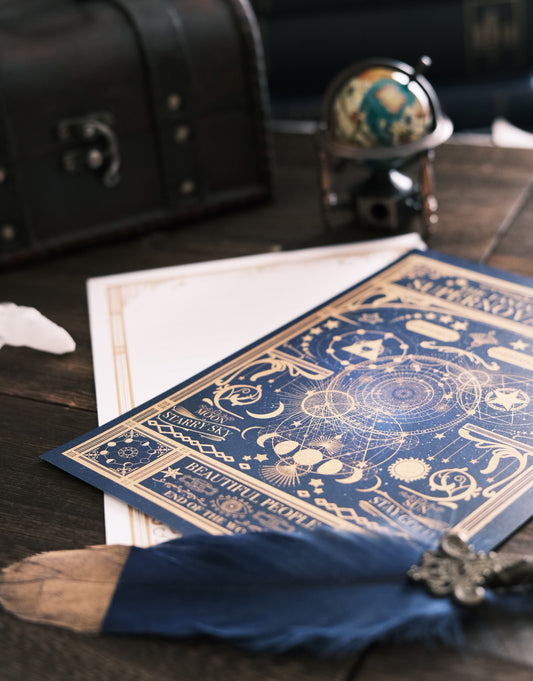 【レターセット】空想天体古書Ⅰ・月の満ち欠け