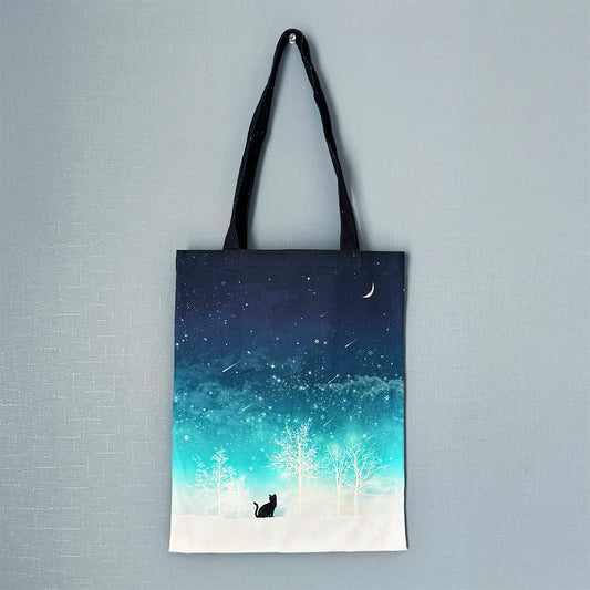 【トートバッグ】冬の星空・猫