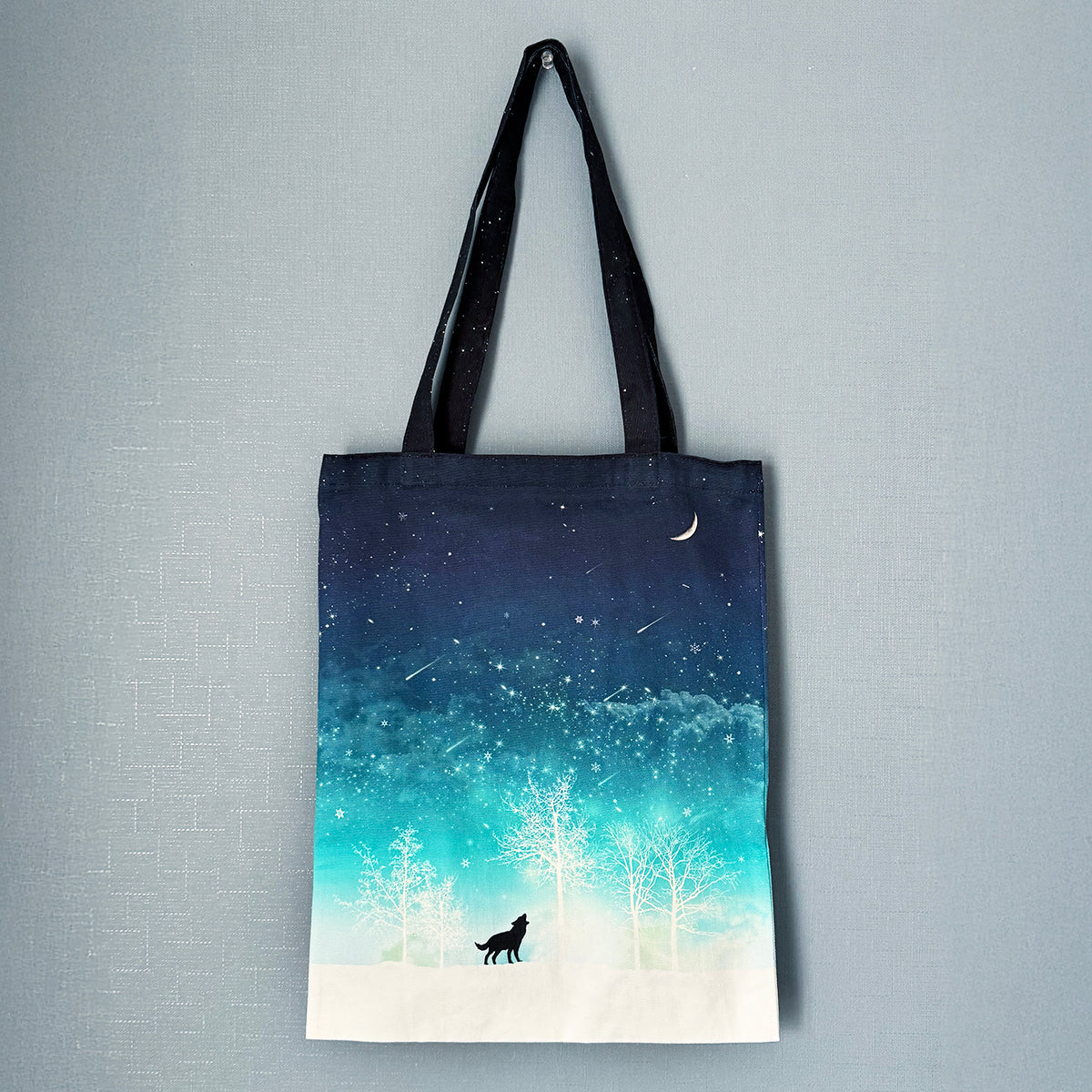 【トートバッグ】冬の星空・オオカミ