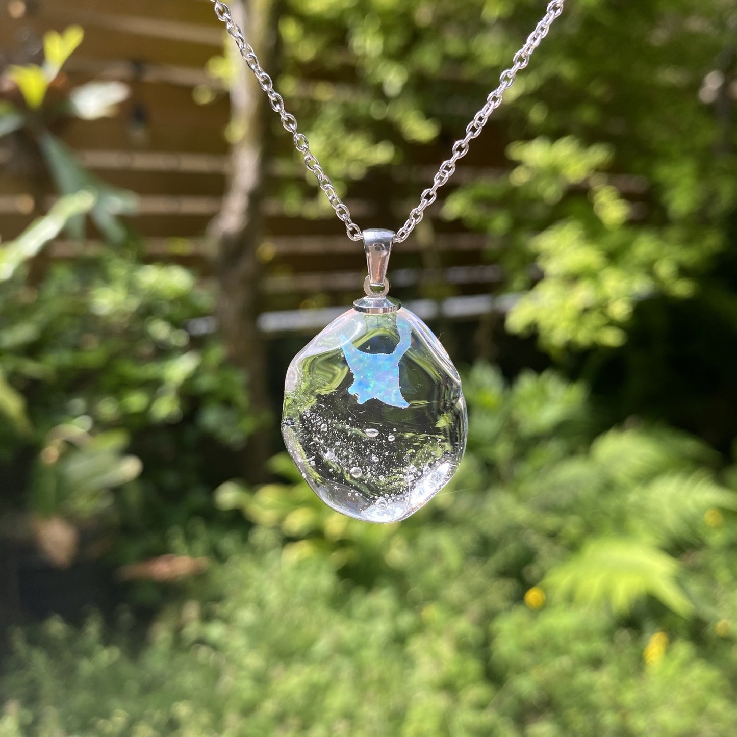 「オーシャン」ガラスペンダント/マンタ