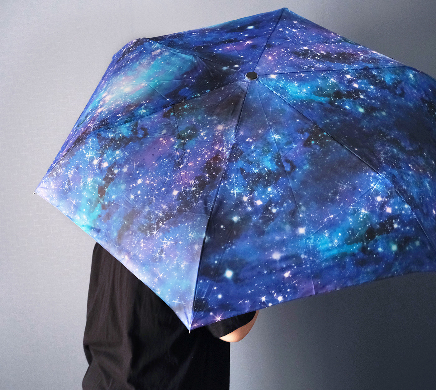 【折りたたみ傘・日傘】星と銀河の宇宙柄"／晴雨兼用