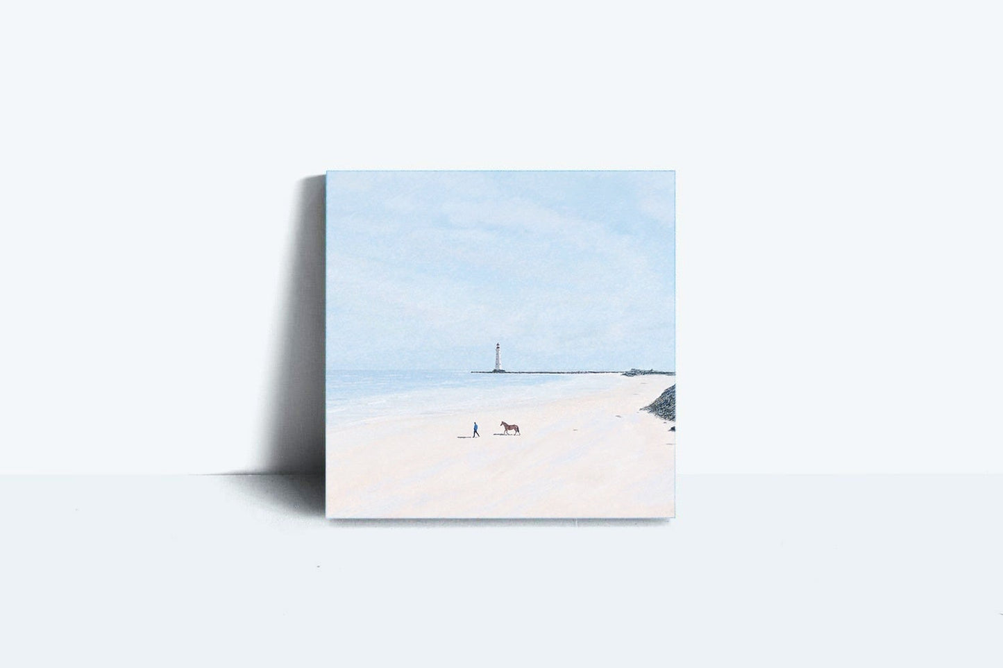 【 50点限定 】灯台のある浜辺を描いた、アートパネル