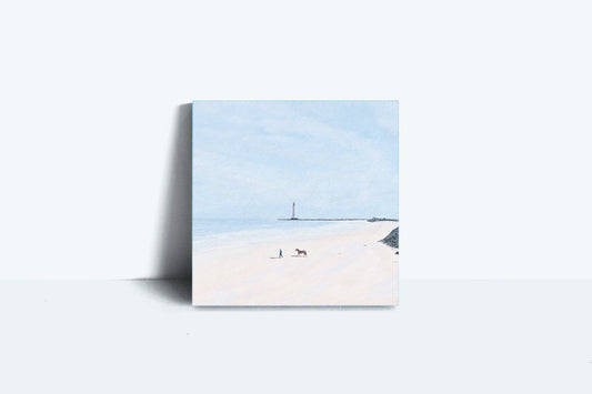 【 50点限定 】灯台のある浜辺を描いた、アートパネル