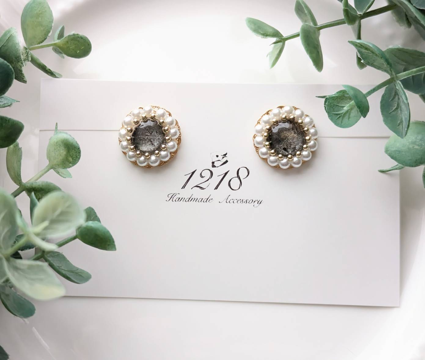 白い月の夜　イヤリング・ピアス