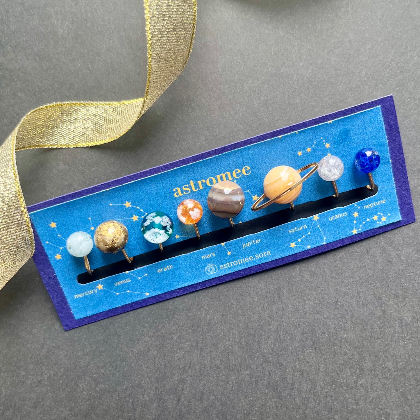 惑星標本ピアス/イヤリング　8個セット