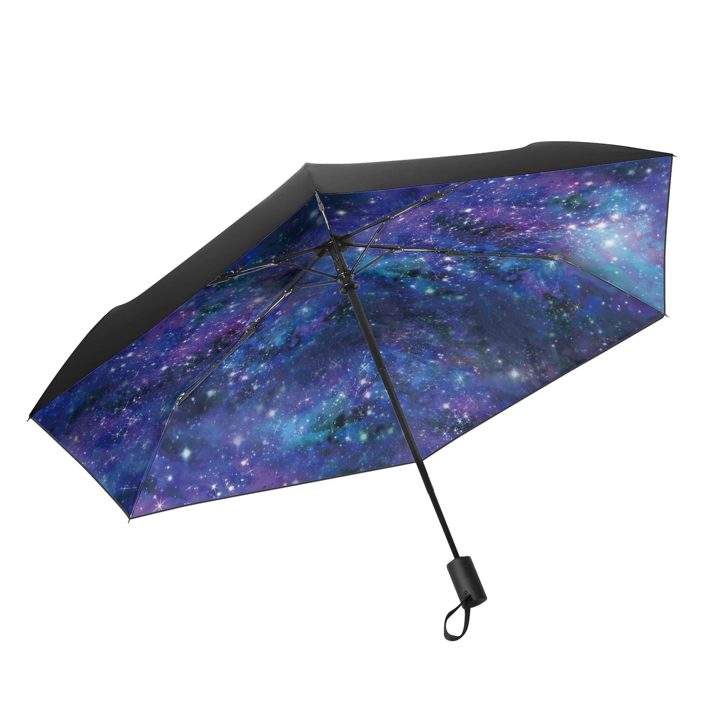 【折りたたみ傘・日傘】星と銀河の宇宙柄"／晴雨兼用