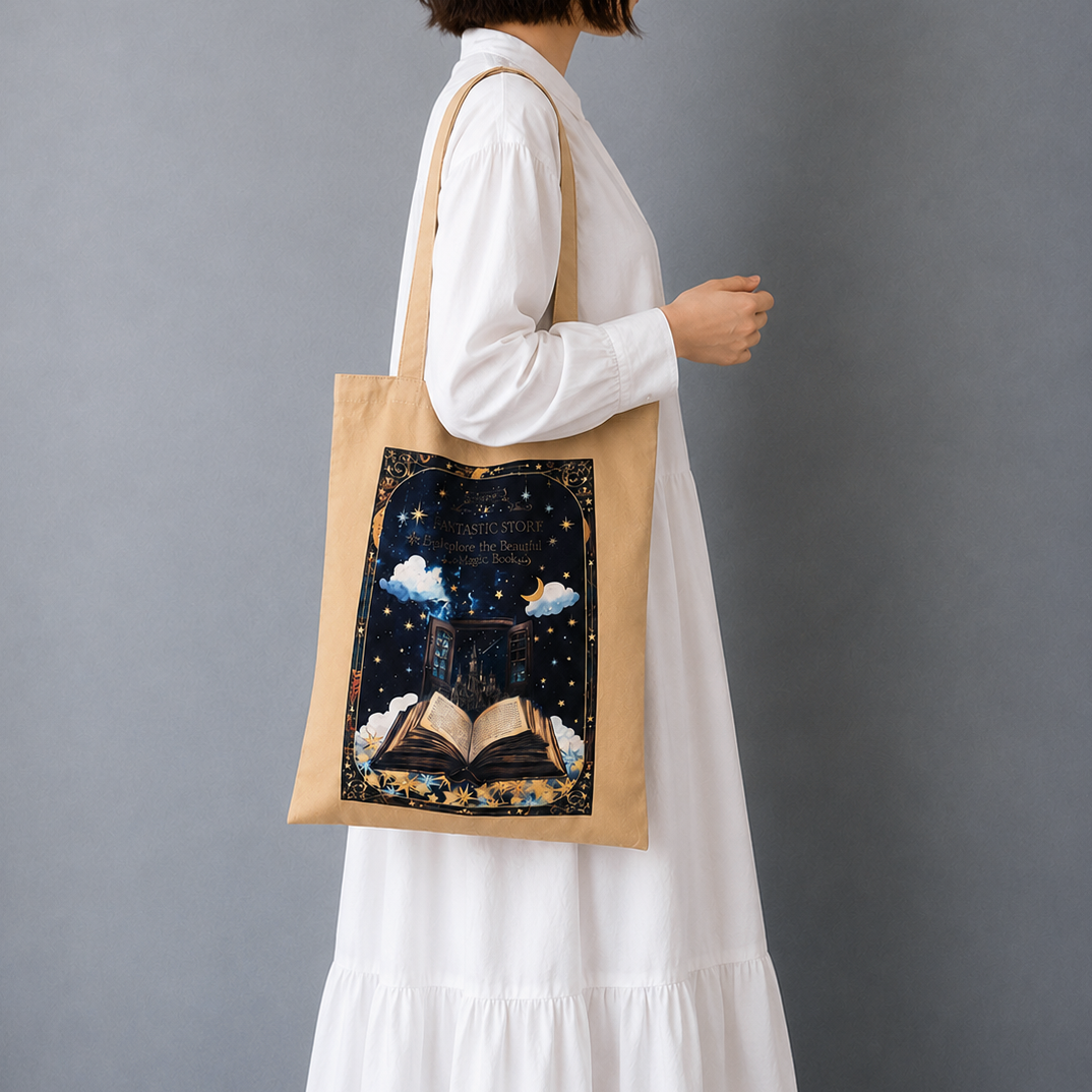 【トートバッグ】星屑とアンティークゴールドの額縁
