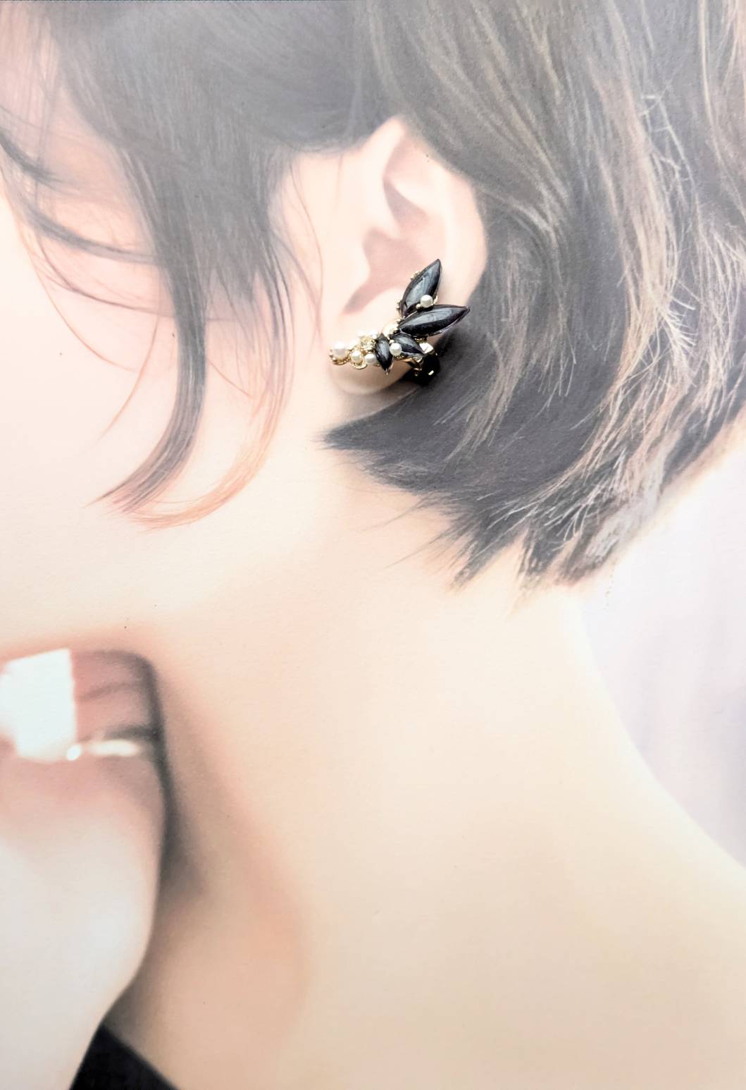 星夜に羽ばたく妖精の羽　イヤーカフ