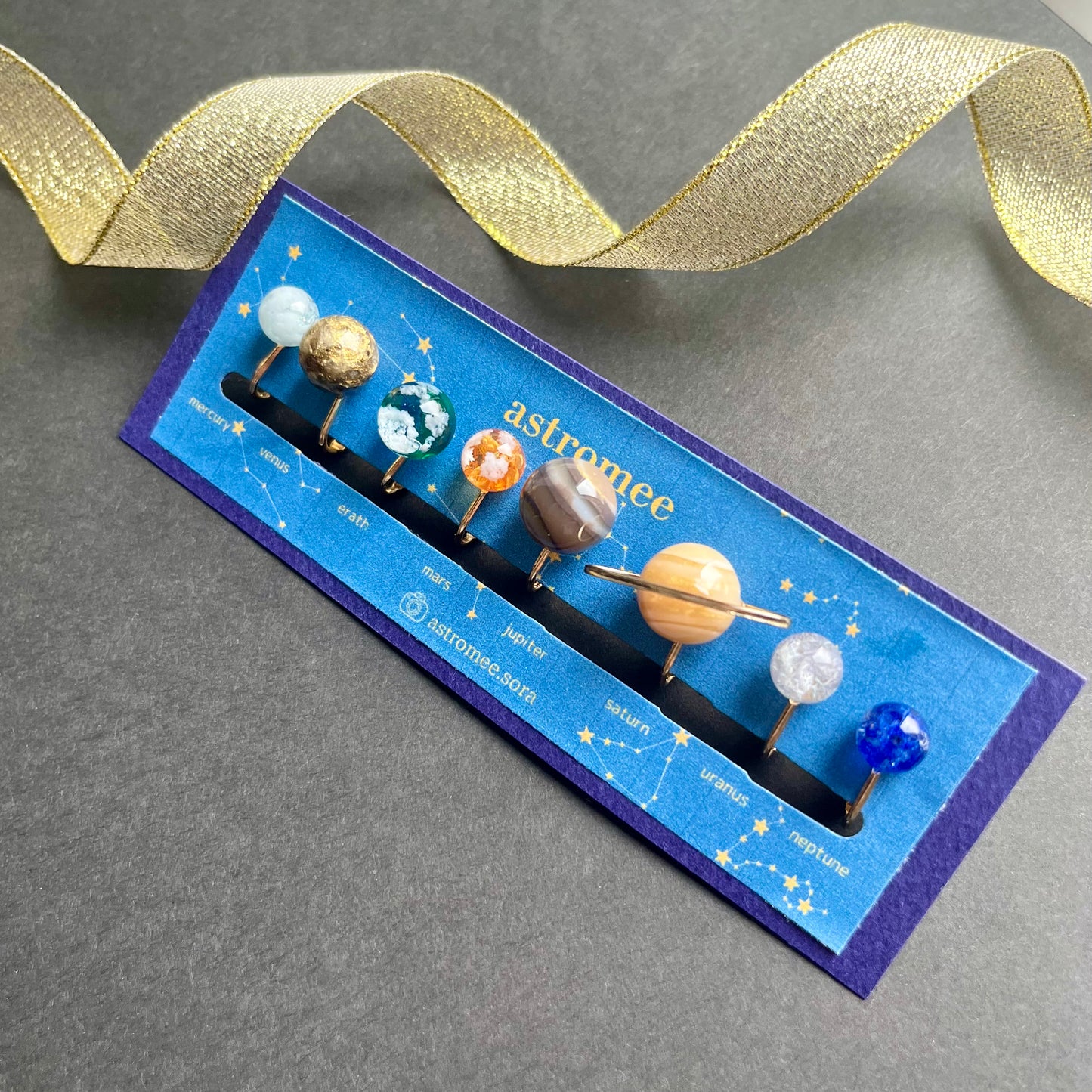 惑星標本ピアス/イヤリング　8個セット