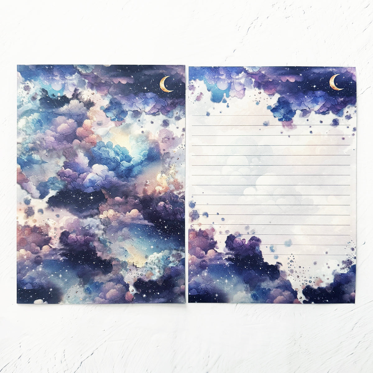 【レターセット】三日月と星空のしずく