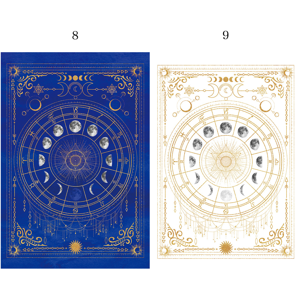 【ポストカードセット】空想天体古書・月の満ち欠け柄