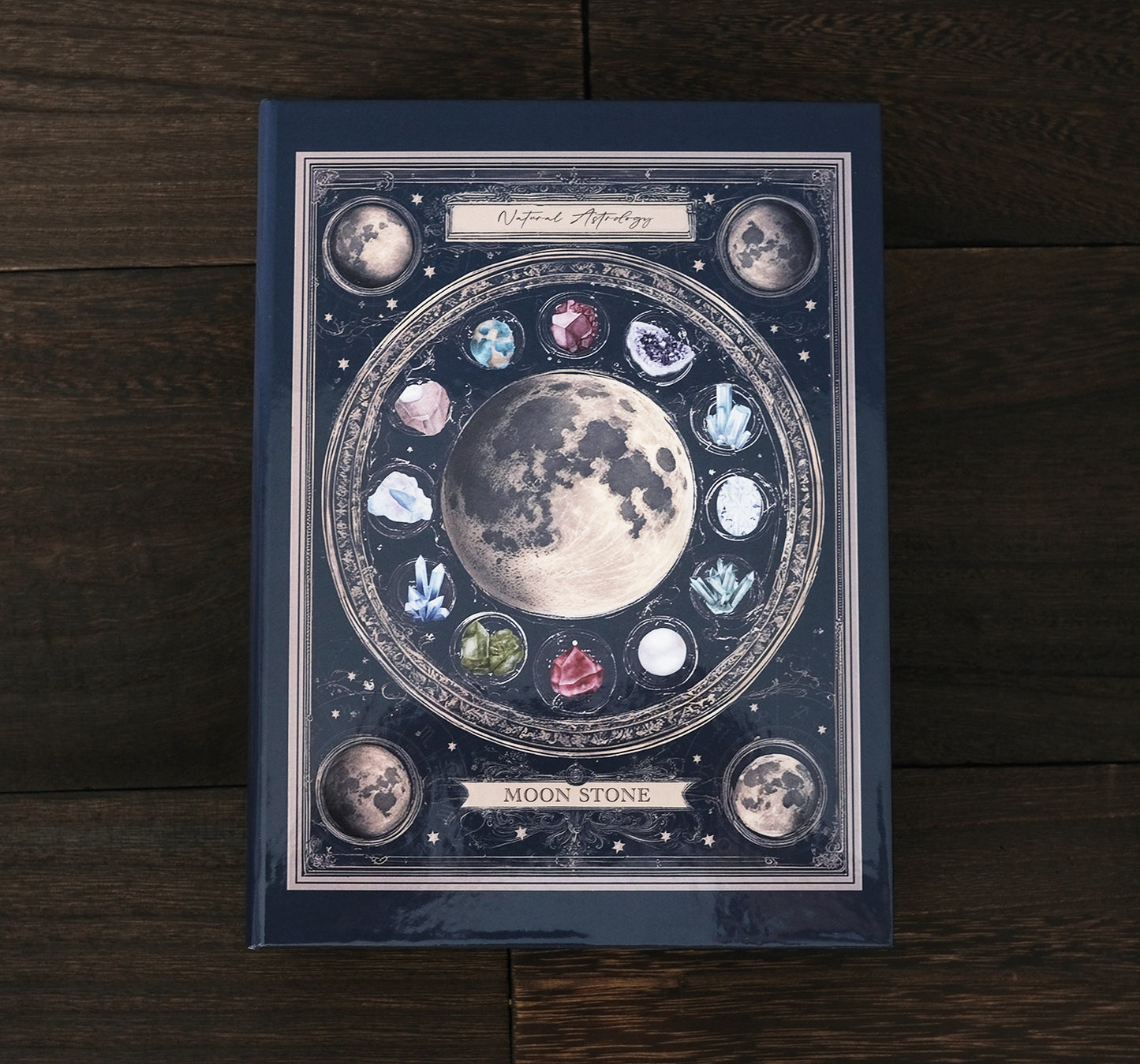 【小物入れ】魔法の本のようなブックボックス 架空の洋書 "誕生石の図鑑" 〜MOON STONE〜