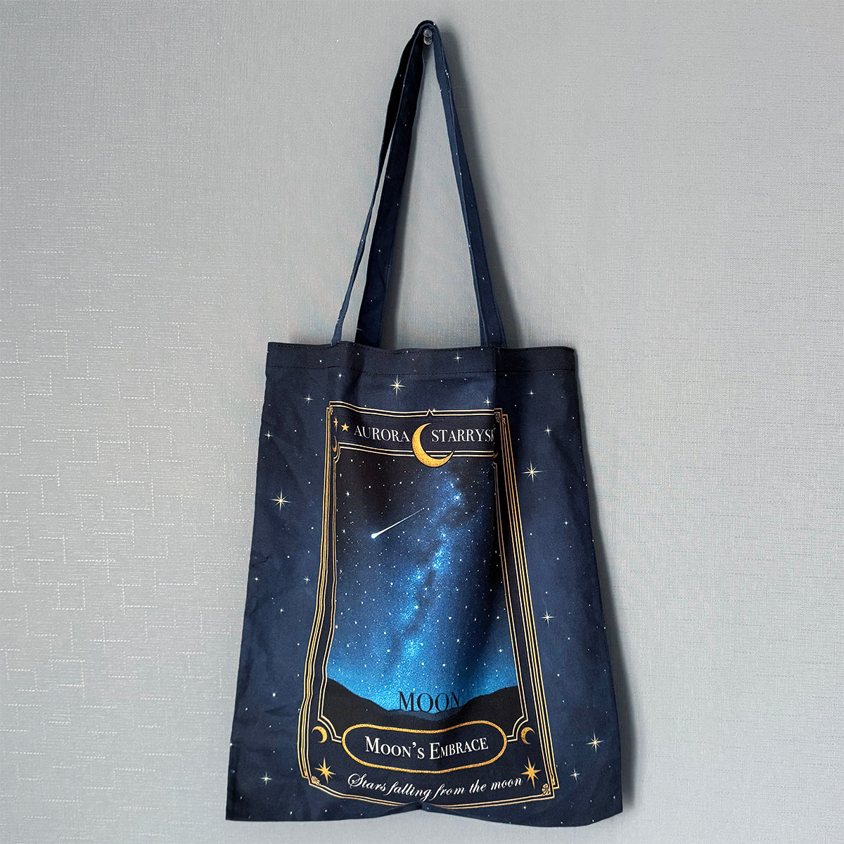 【トートバッグ】星空香水瓶 ラベル柄デザイン