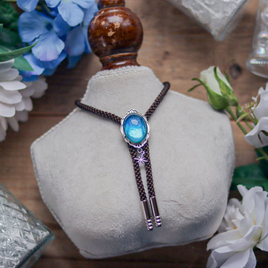 [stained glass candy] loop tie / 夏空 -silver-