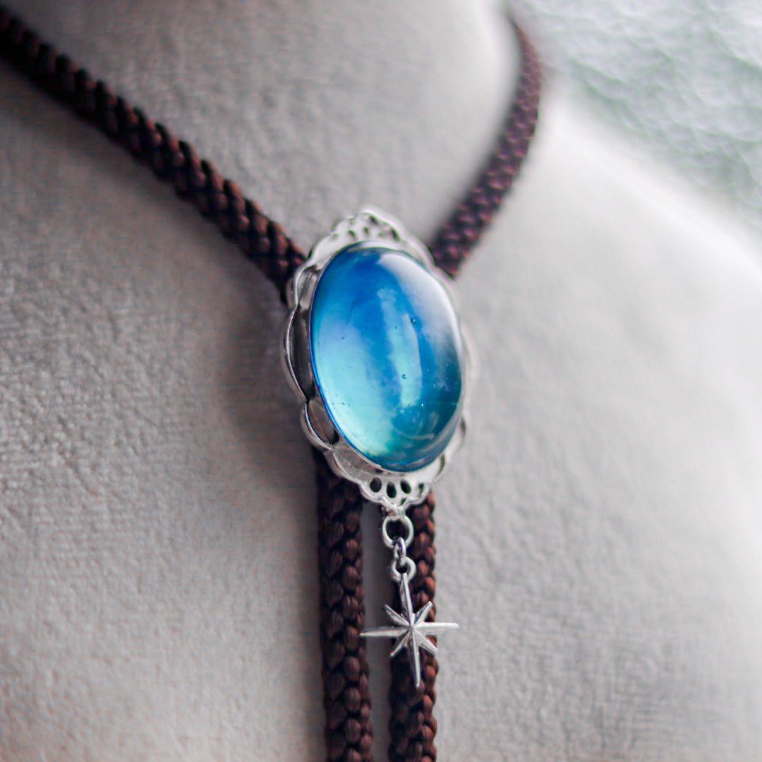 [stained glass candy] loop tie / 夏空 -silver-