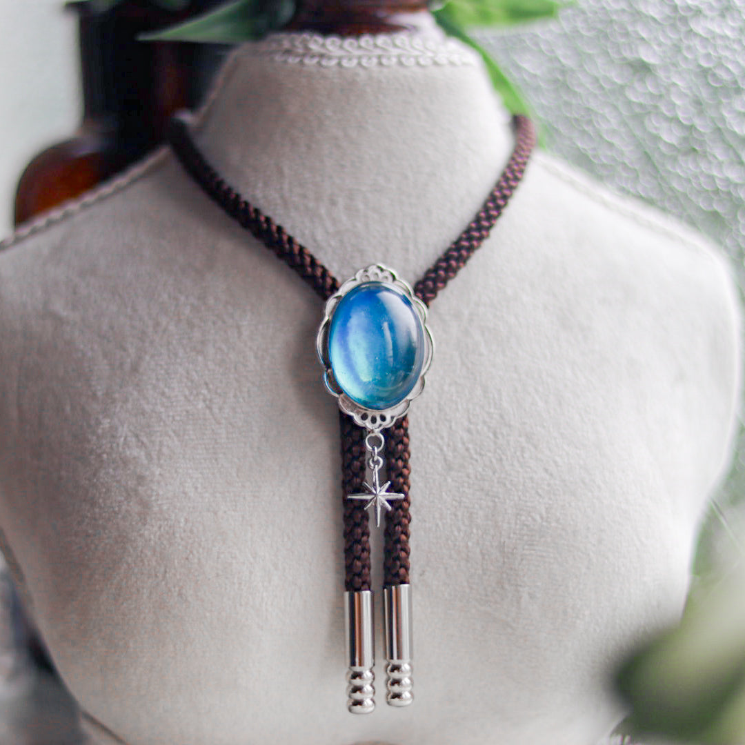 [stained glass candy] loop tie / 夏空 -silver-
