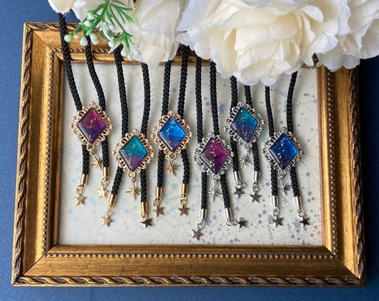 夜空レースのループタイ　ダークナイト