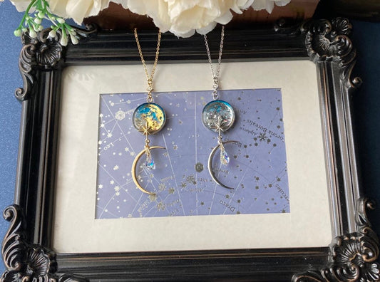 月光の雫ペンダント　ブルームーン（水色）