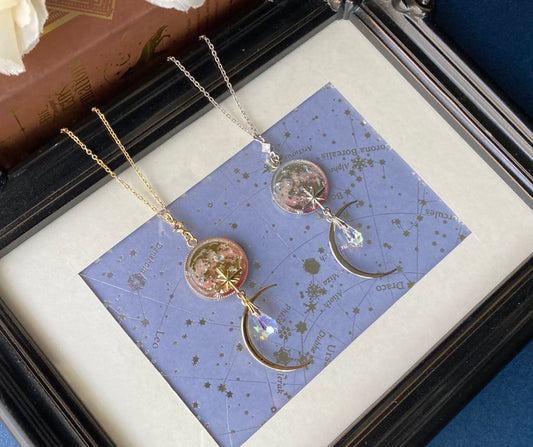 月光の雫ペンダント　ストロベリームーン（ピンク）