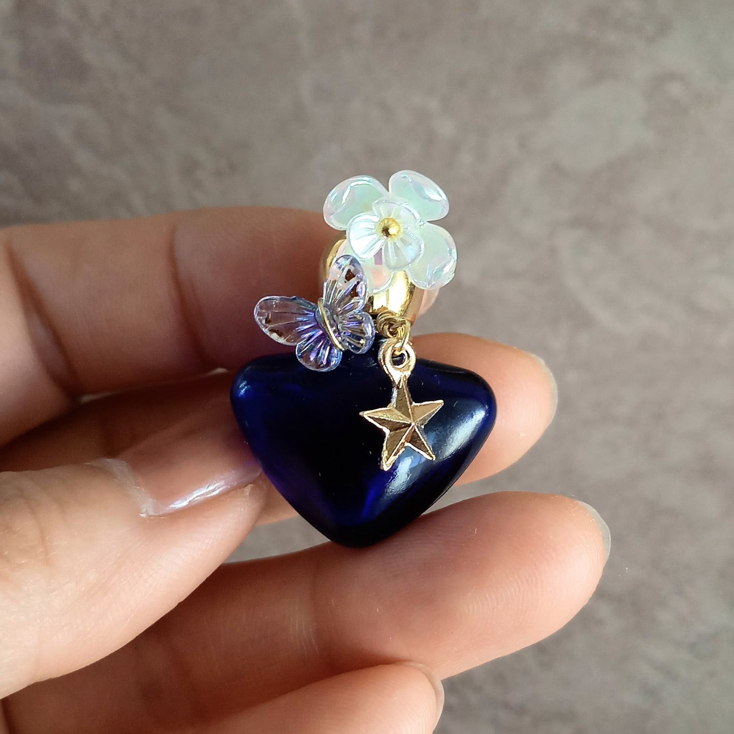 香水瓶ネックレス　ダスクハートボトル　Polaris【シャボン玉ネックレスに変更可能】