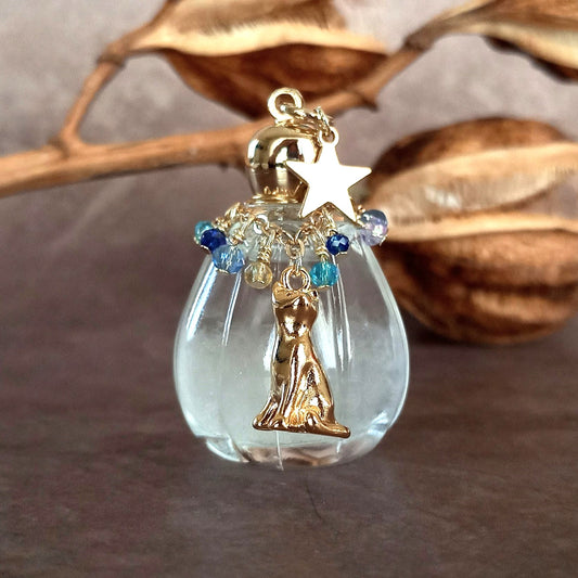 香水瓶ネックレス　チューリップボトル　Night Bazaar【ストームグラス・シャボン玉ネックレスに変更可能】