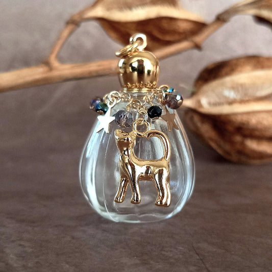 香水瓶ネックレス　チューリップボトル　Stella Festa【ストームグラス・シャボン玉ネックレスに変更可能】