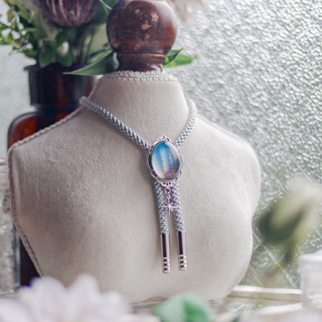[stained glass candy] loop tie / 朝空 -silver-