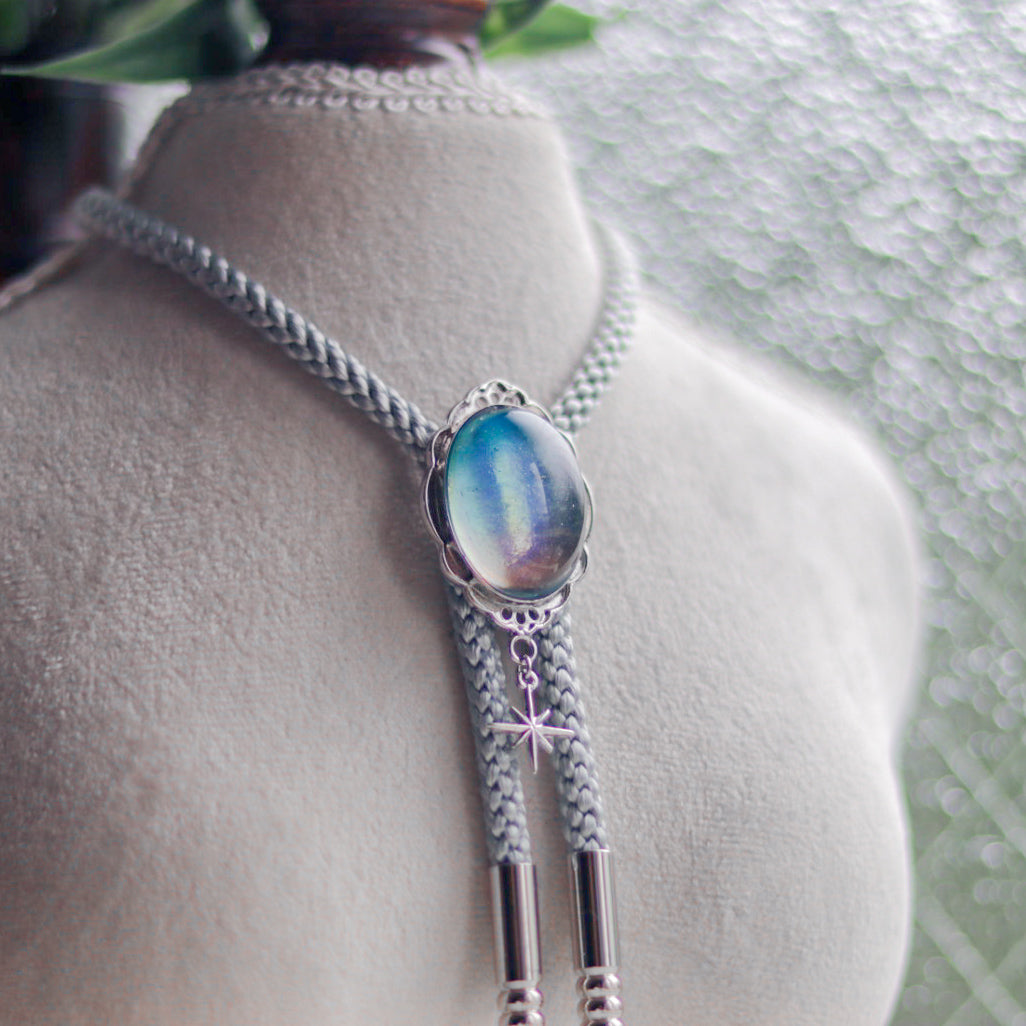 [stained glass candy] loop tie / 朝空 -silver-