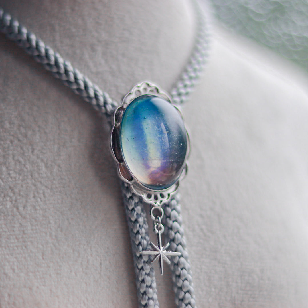 [stained glass candy] loop tie / 朝空 -silver-