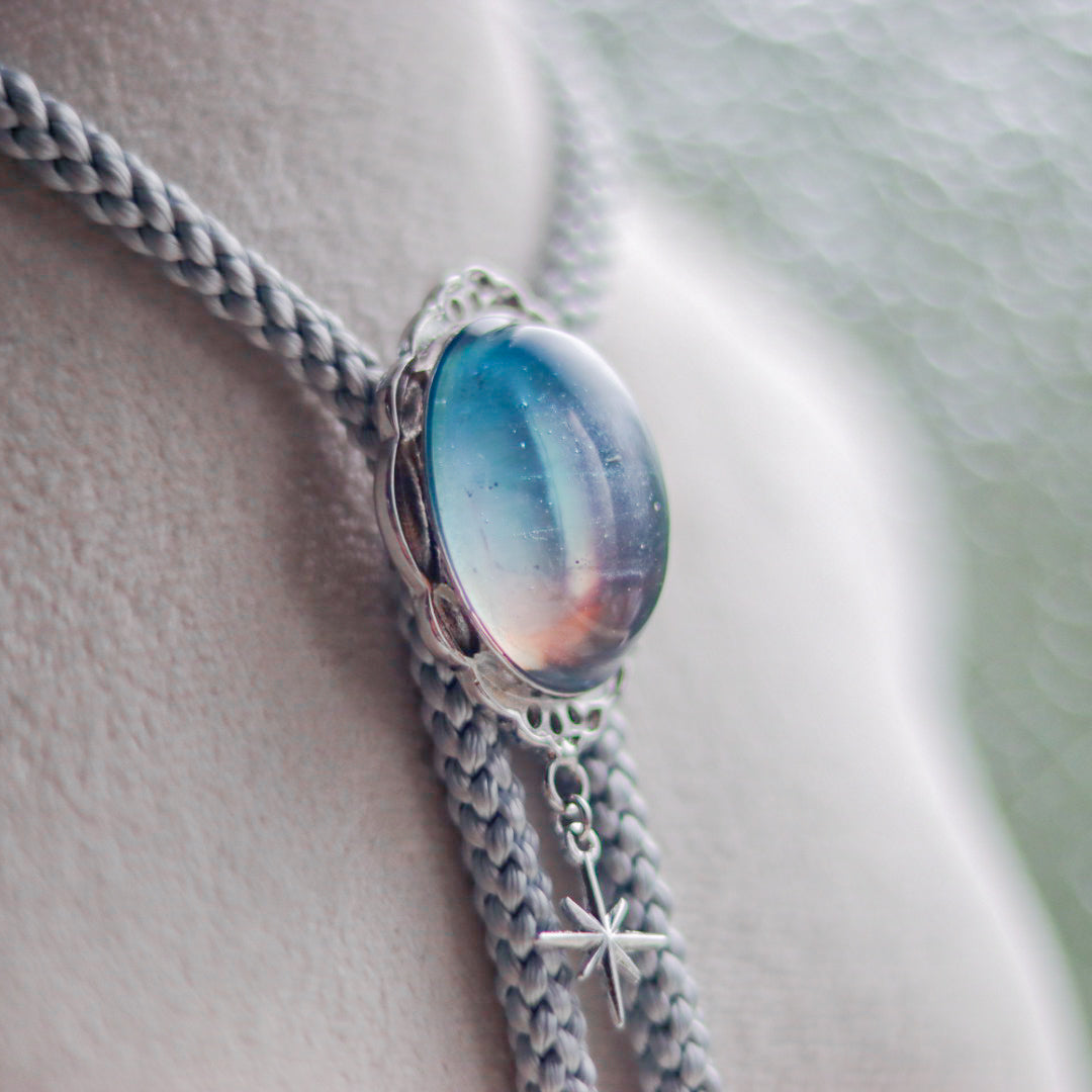 [stained glass candy] loop tie / 朝空 -silver-