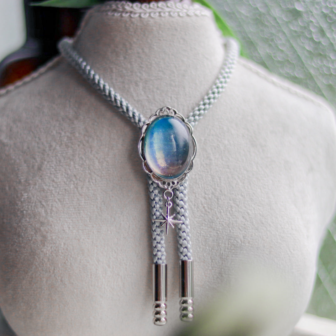 [stained glass candy] loop tie / 朝空 -silver-